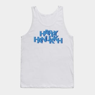 Blue White Happy Hanukkah Tank Top